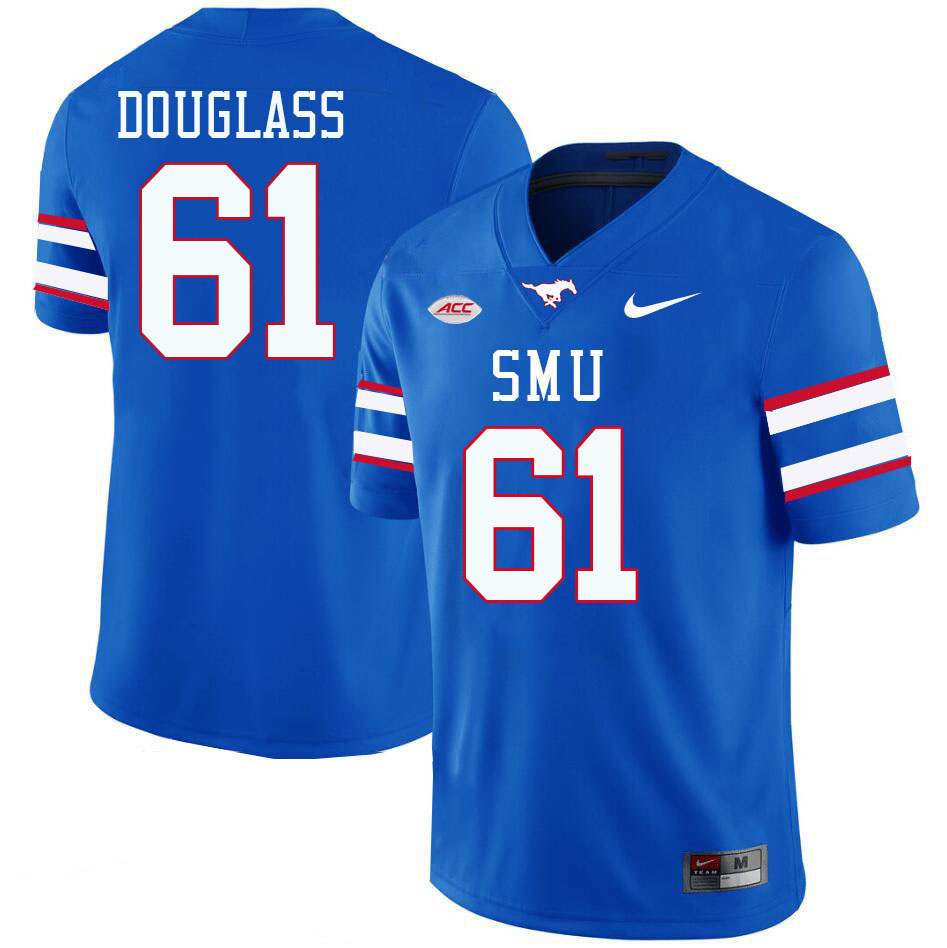 SMU Mustangs #61 Henry Douglass College Football Jerseys Stitched Sale-Royal